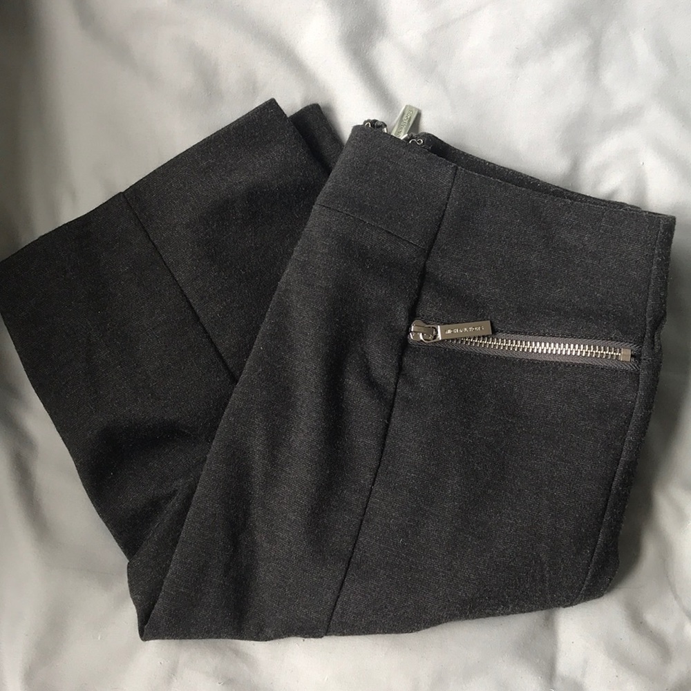 Michael Kors Zipper Charcoal Grey Pencil Skirt
